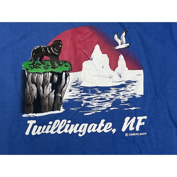 Vintage T Shirt Twillingate Newfoundland Graphic Tee Single Stitch Labrador - Picture 3 of 6